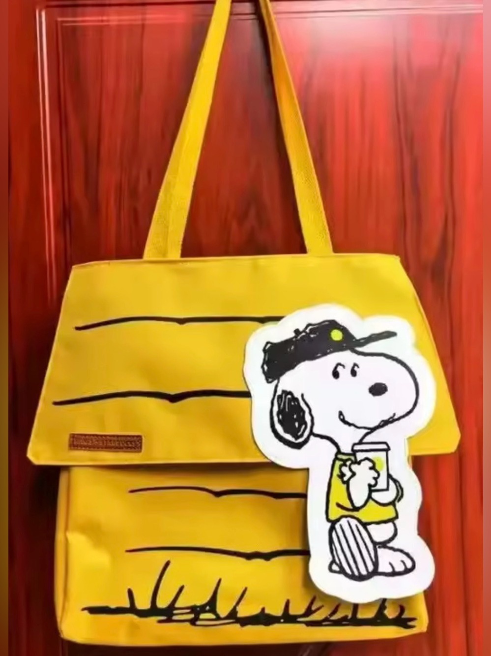 💛 Starbucks x Snoopy Yellow House Canvas Bag Commuter Tote Bag